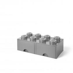 LEGO opberglade Brick 8 - Medium Stone Grey