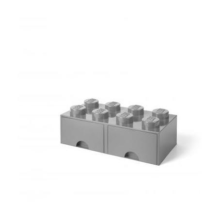 LEGO opberglade Brick 8 - Medium Stone Grey