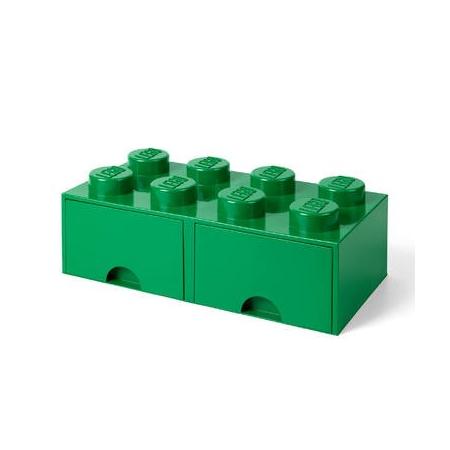 LEGO opberglade Brick 8 - donkergroen