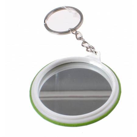 LG Imports sleutelhanger emoji met spiegel groen glans 6 cm