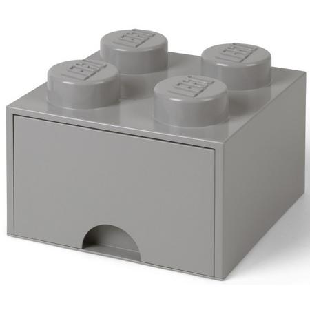 Lego Brick 4 opberglade grijs