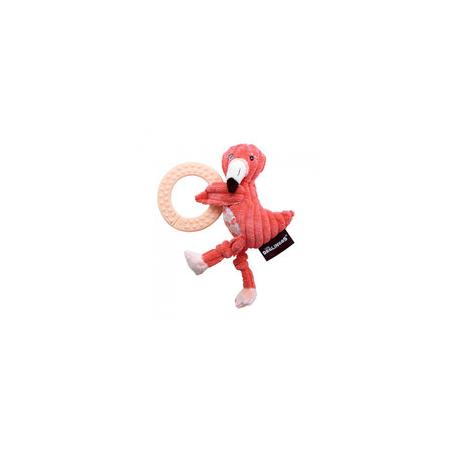 Les Deglingos bijtrinng flamingo roze 11 cm