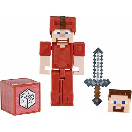 Minecraft Comic Figure - Steve in Red Leather Armor