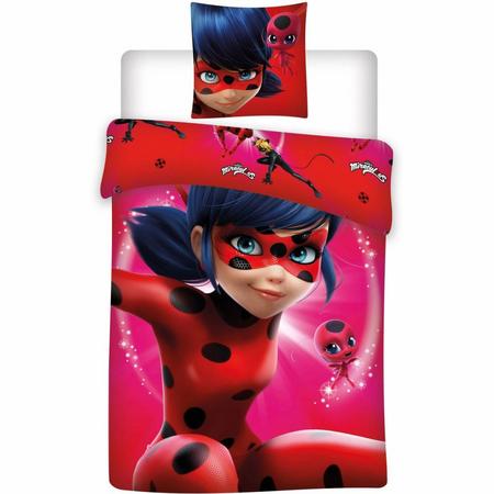 Miraculous Ladybug Jump - Dekbedovertrek - Eenpersoons - 140 x 200cm - Polyester