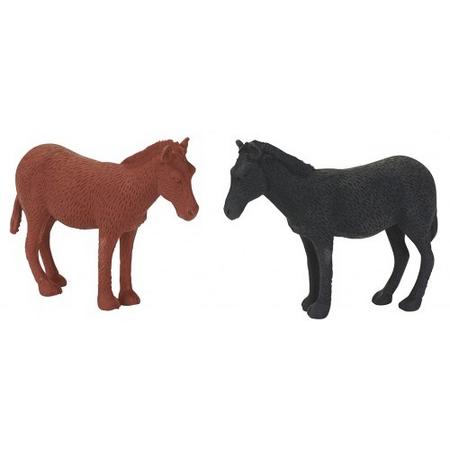 Moses gummenset Paarden in Stal 7 cm bruin/zwart