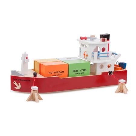 New Classic Toys Container Schip met 4 Containers
