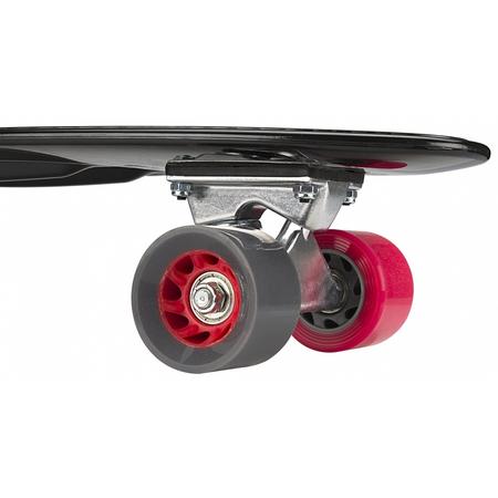 Nijdam Skateboard 57 cm transparant/zwart/rood