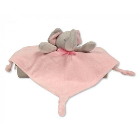 Nursery Time knuffeldoekje olifant 30 cm polyester roze