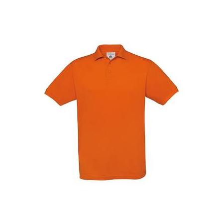 Oranje polo t-shirt met korte mouw m
