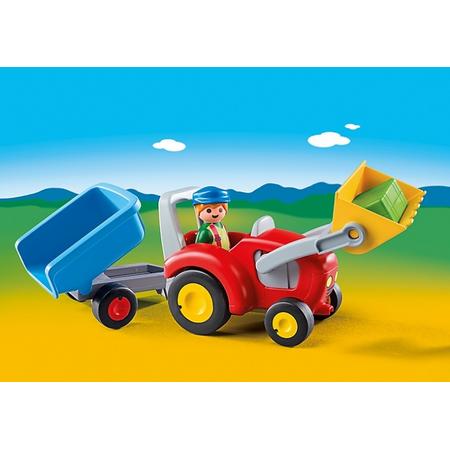 PLAYMOBIL 1, 2, 3: Boer met tractor en aanhangwagen (6964)