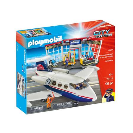 PLAYMOBIL City Action luchthaven en vliegtuig speelset 70114