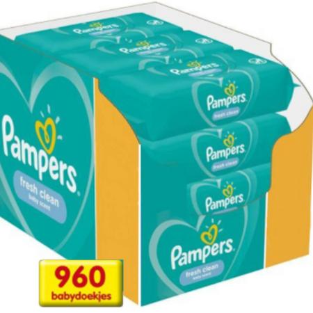 Pampers Fresh Clean Babydoekjes - 960 stuks