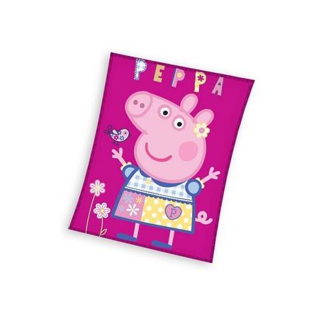 Peppa Pig fleece plaid - 100% polyester - 110x140 cm - Roze