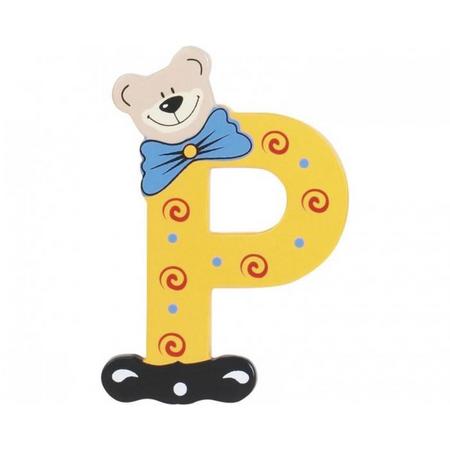 Playshoes letter P beer hout 10 cm