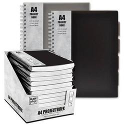 Projectboek A4 23r 120vl Black/Grey