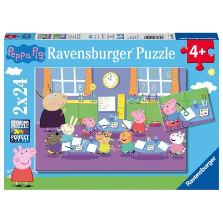 Ravensburger puzzel 2x24 stukjes peppa big op school