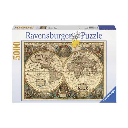 Ravensburger puzzel Antieke wereldkaart - 5000 stukjes