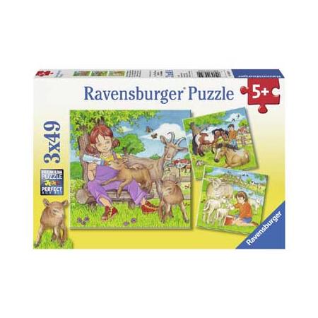 Ravensburger puzzel Lievelingsdieren - 3 x 49 stukjes