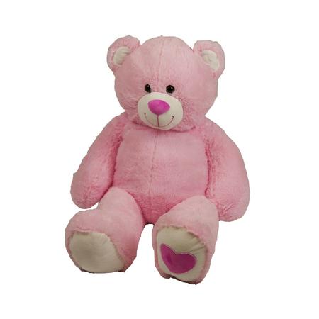 Roze knuffelbeer 120 cm