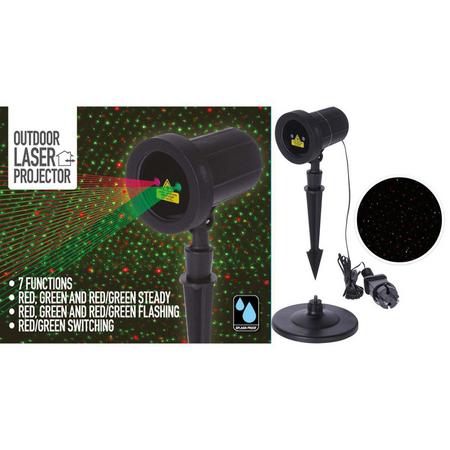 S.I.A. Outdoor Laser Projector 9 Functies Rood/Groen Licht