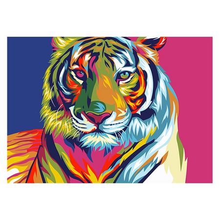 Schilderen op nummer tijger (A4 formaat)