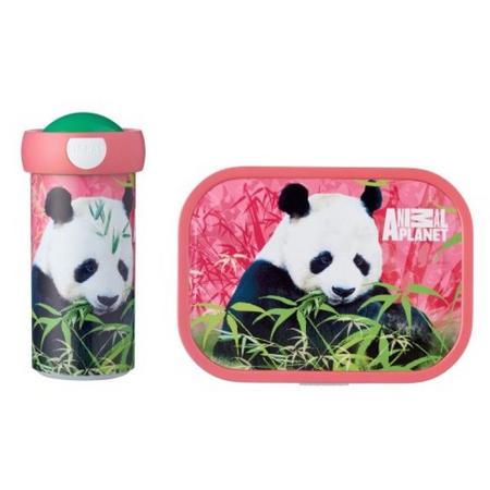 Schoolbeker en Lunchbox Animal Planet Panda Roze