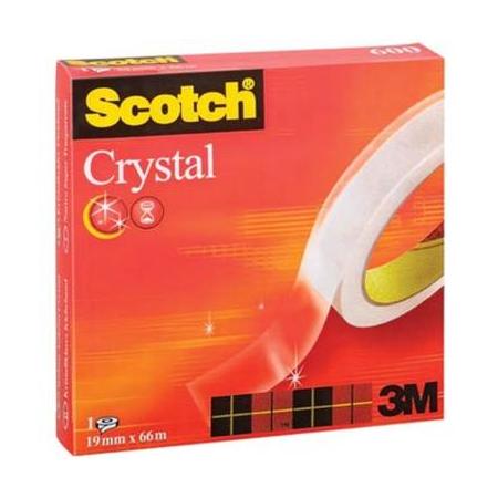 Scotch Plakband Crystal ft 19 mm x 66 m, doos met 1 rolletje