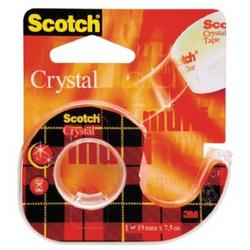 Scotch   Crystal ft 19 mm x 7,5 m, blister met 1 afroller met 1 rolletje