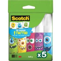 Scotch lijmstift Monster permanent, doos van 5 x 8 g, 2 clipstrips van 12 dozen per strip