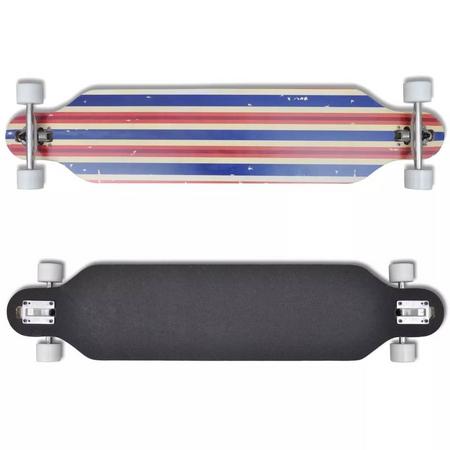 Skateboard longboard star Esdoorn Aluminium 107 cm blauw 9\