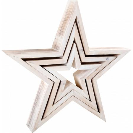 Small Foot Decoratieve houten sterren set grijs 3 stuks