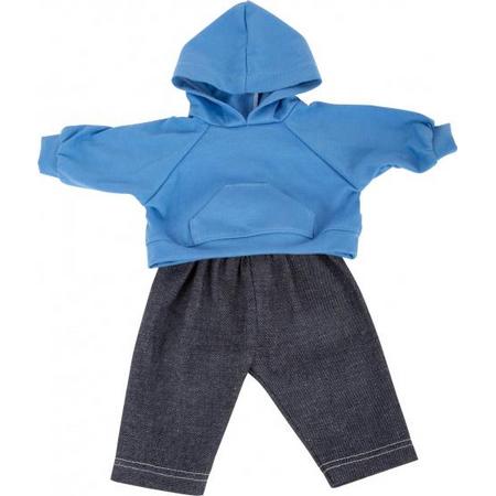 Small Foot poppenkleding trui en broek 35-45 cm katoen blauw