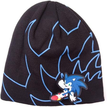 Sonic Black Beanie with Rubber Print