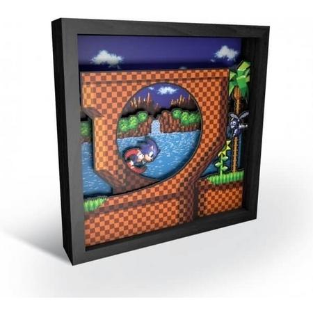 Sonic the Hegdehog Pixel Frame - Loop Scene (25cm x 25cm)