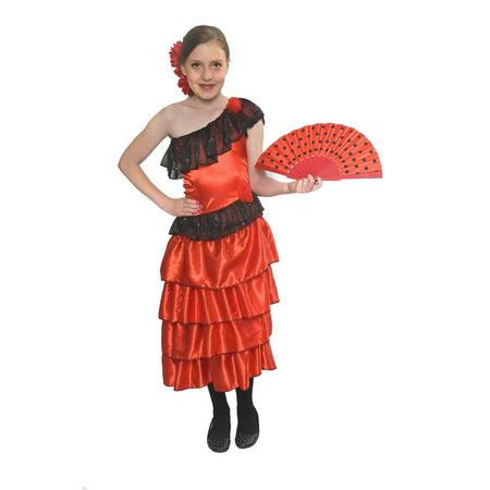Spaanse jurk rood maat 128
