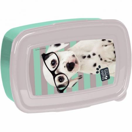 Studio Pets lunchbox dalmatiër met bril - 18,5 x 13 x 6 cm - Polypropyleen