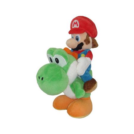 Super Mario Bros Mario Riding Yoshi knuffel - 20 cm