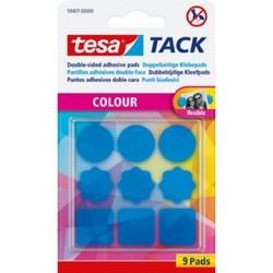 Tesa Tack gekleurde kleefpads blauw, blister met 9 stuks