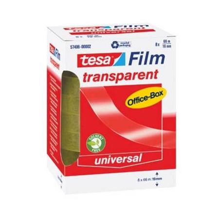 Tesafilm transparante tape, ft 19 mm x 66 m, 8 rolletjes