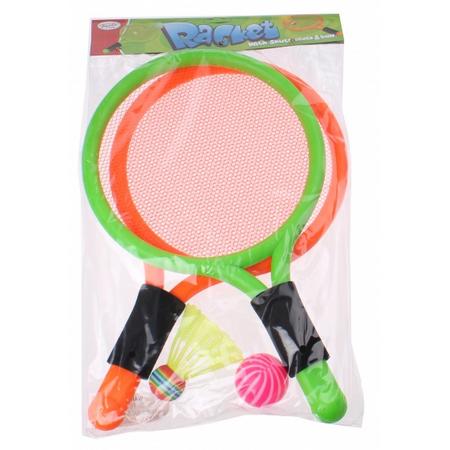 Toyrific badmintonset 38 cm 4 delig groen/oranje