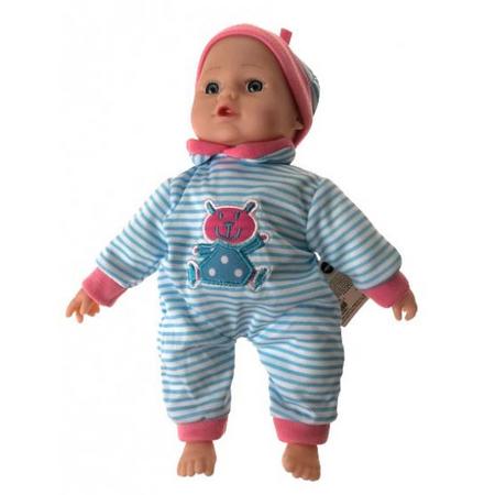 Toys Amsterdam babypop meisjes 26 cm blauw/roze