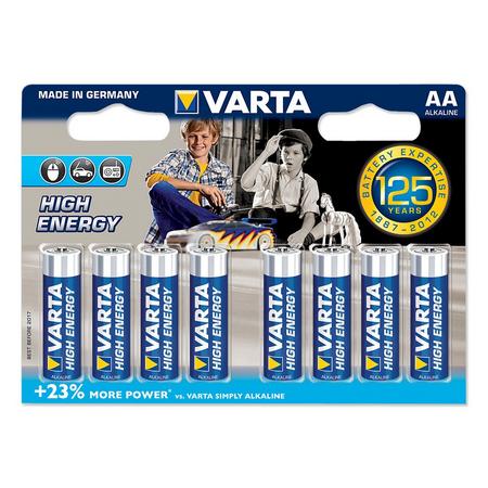 VARTA HIGH ENERGY 8-PACK AA
