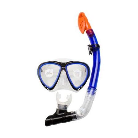 Waimea senior duikbril met snorkel silicone kobaltblauw