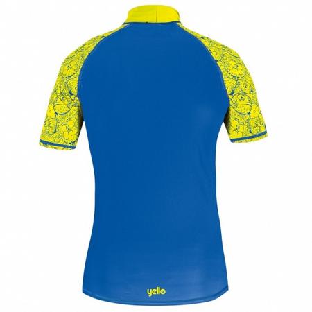 Yello UV werend shirt blowfish jongens blauw/geel maat S