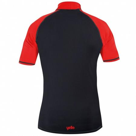 Yello UV werend shirt puffer jongens zwart/rood 3 jaar