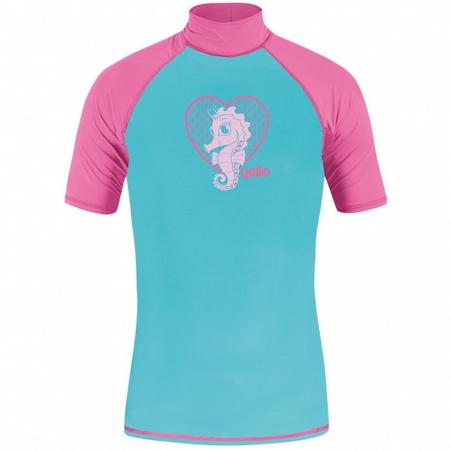 Yello UV werend shirt seahorse meisjes blauw/roze 4 jaar