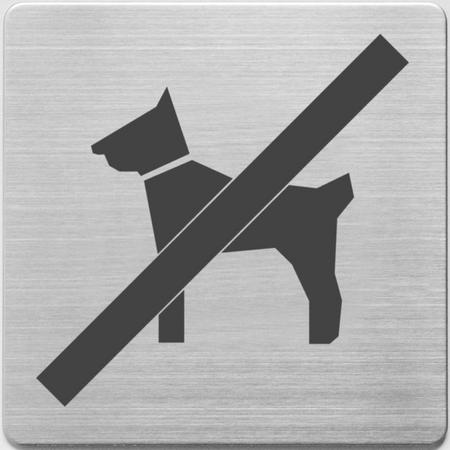 pictogram Alco RVS 90x90x1mm - hond niet toegestaan -