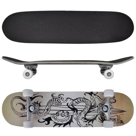 vidaXL Ovaal skateboard met draken design 9-laags esdoorn hout 8\