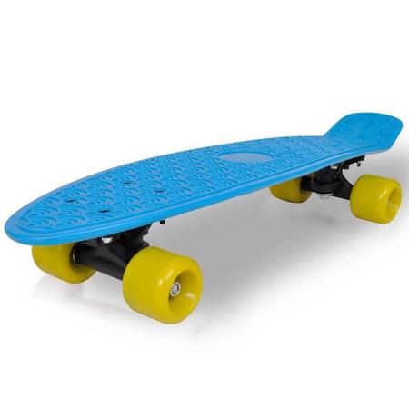 vidaXL Retro pennyboard met blauwe bovenkant en gele wielen 6,1\