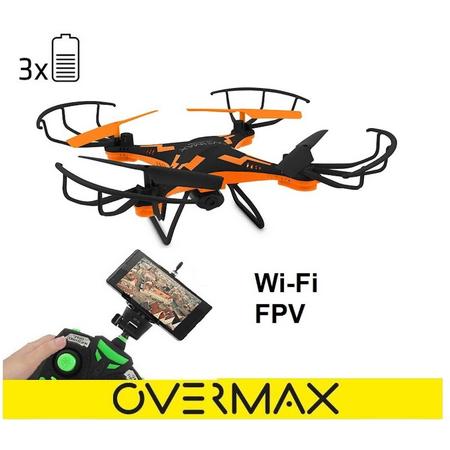 Overmax X-Bee Drone 3.1 zwart/oranje WiFi, Quadrocopter met 2MP camera. 6 axis, 3 accus 750mAh